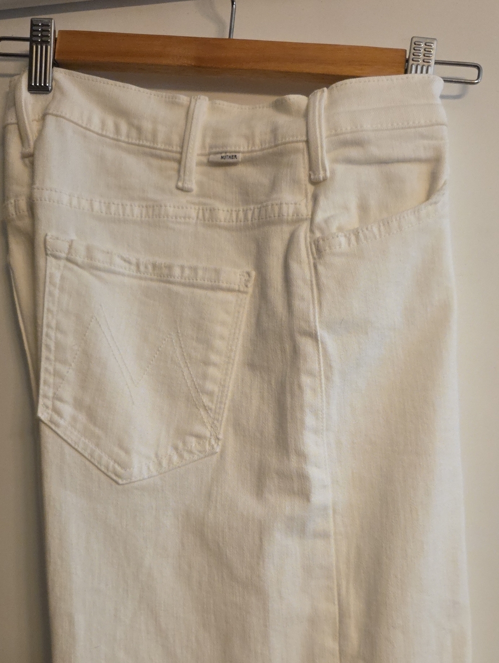 Mother The Hustler Roller Skimp Jeans White Denim Wide Leg - Picture 5 of 8